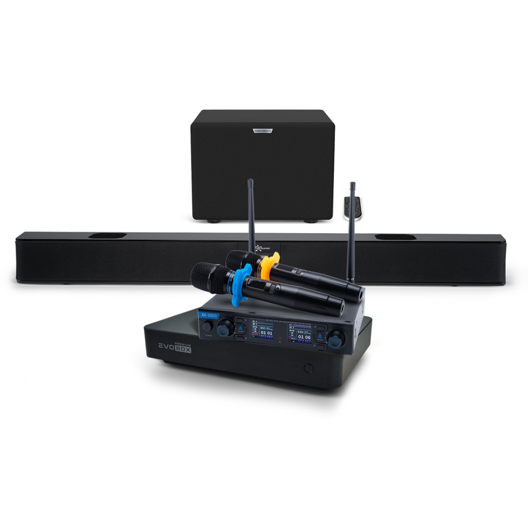 Hi-End караоке-система EVOBOX Premium + EvoSoundBar (саундбар с караоке) в Рошали