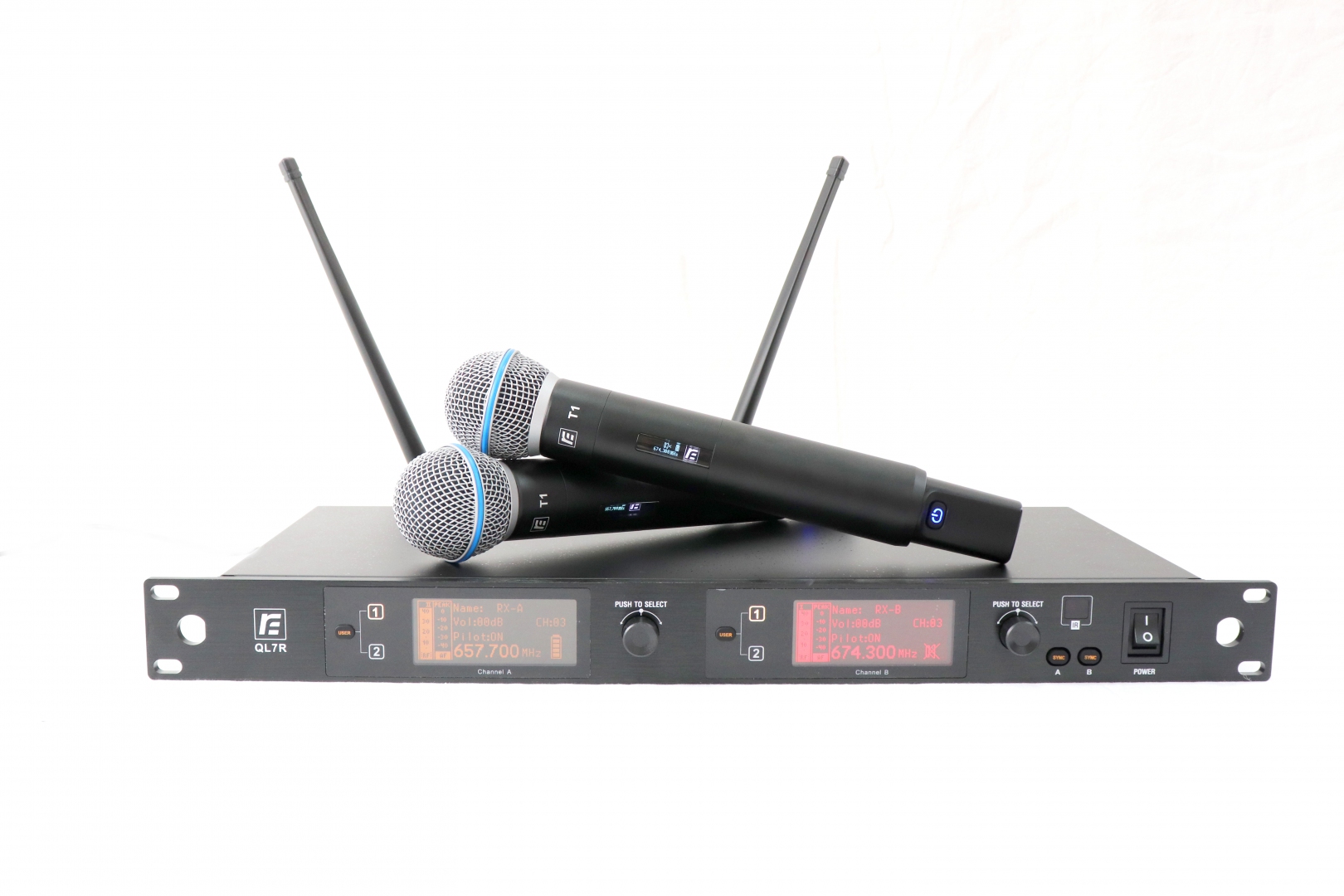 RFIntell QL7R/T1-A 651,800-683,400 МГц 2-канальная радиосистема с 2-мя ручными микрофонами в Рошали